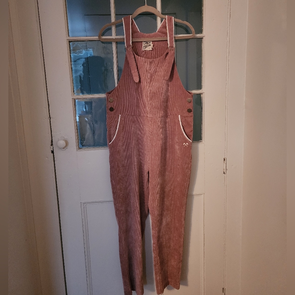 Camp collection pink corduroy overalls